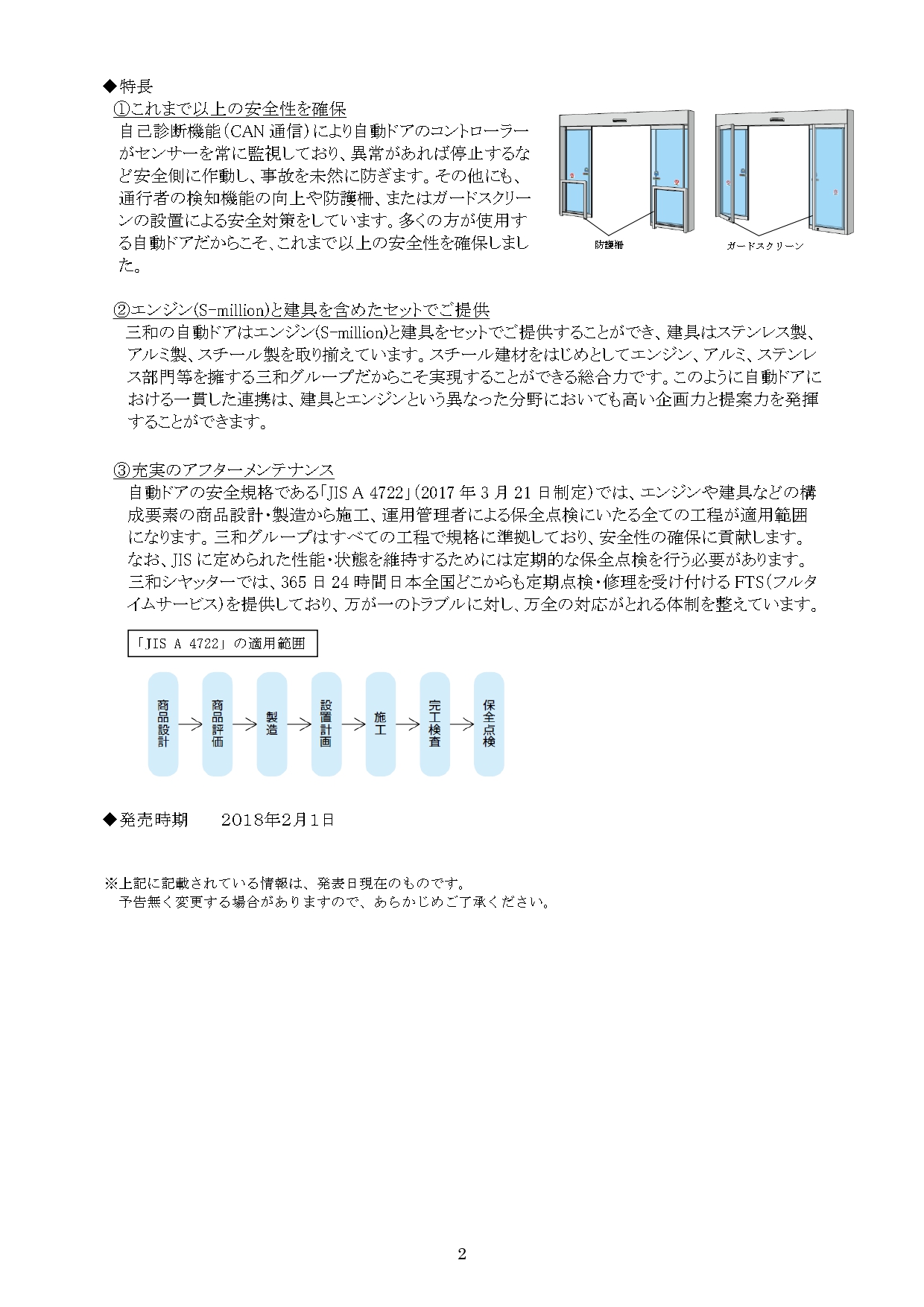 JIS対応A4722対応歩行者用自動ドア